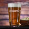 Typewriter Font Personalized Pint Pub Glass