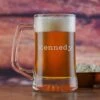 Typewriter Font Engraved Beer Mug