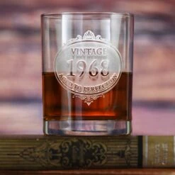 Customized Engraved Vintage Year Whiskey Glasses