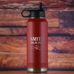 Wedding Favor Custom Engraved Insulated Water Bottle Gift