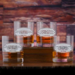 Famous Whiskey Quotes Rocks DOF Glass Set