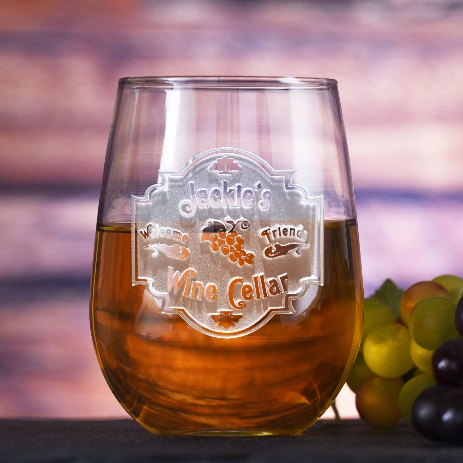 Personalized Wine Cellar Stemless Wine Glass 1 Personalized Wine Cellar Stemless Wine Glass