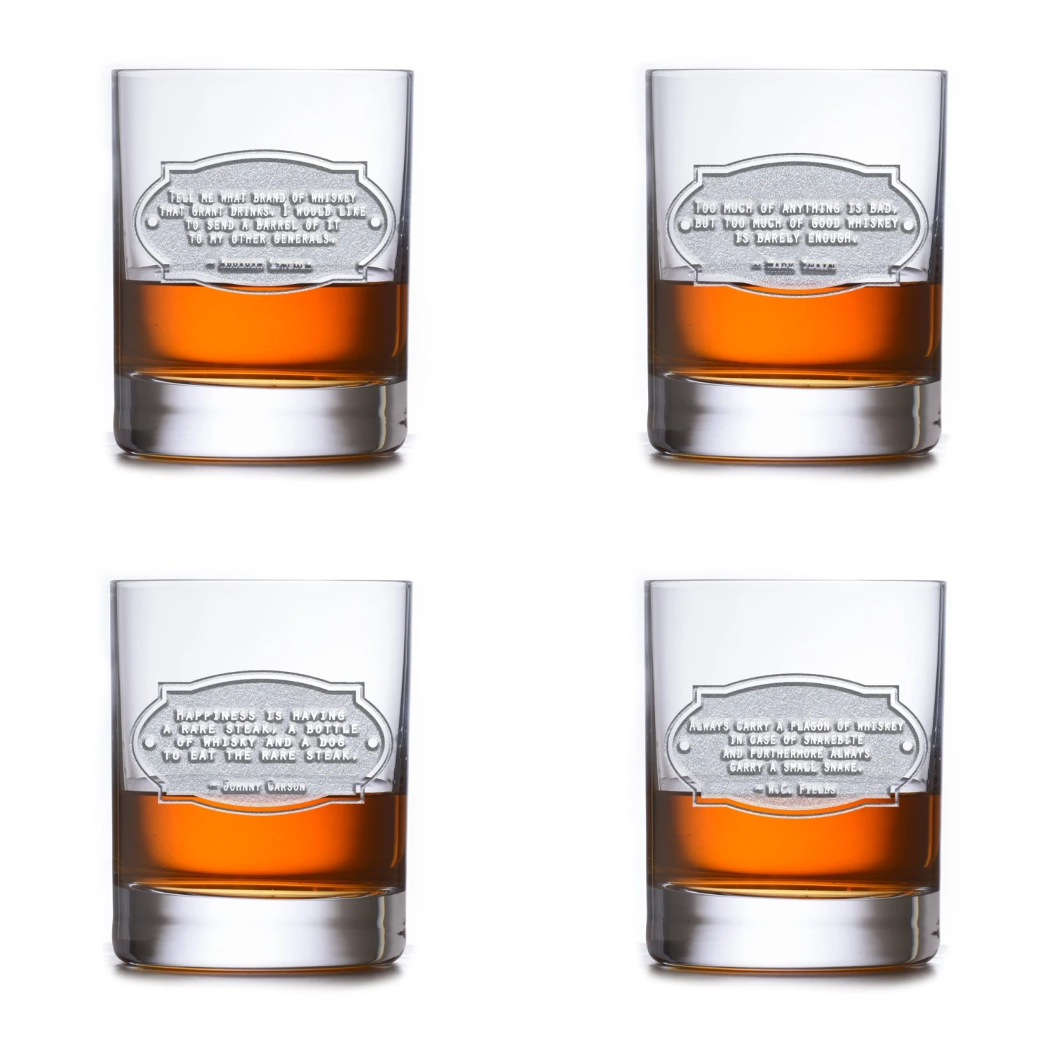 Famous Whiskey Quotes Rocks DOF Glass Set 2 Famous Whiskey Quotes Rocks DOF Glass Set - Image 2