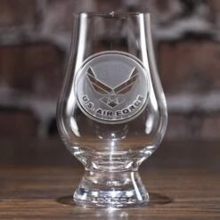 Engraved Air Force Glencairn Whisky Glass 4 Engraved Air Force Glencairn Whisky Glass -crystal imagery shop air force glencairn