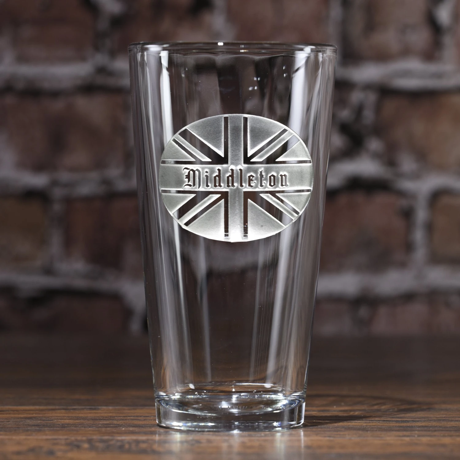 British Flag Monogram Pub Glass 2 British Flag Monogram Pub Glass - Image 2