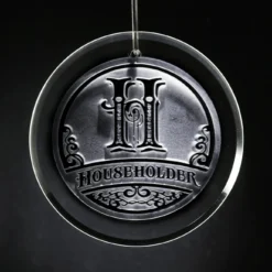 Monogram Glass Engraved Ornament