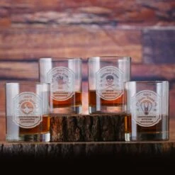 Halloween Party Spooky Creepy Personalized Whiskey Glass Set