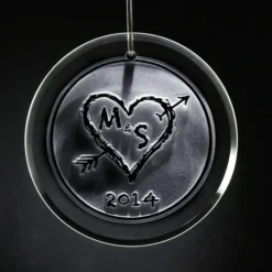 Engraved Heart And Initials Ornament