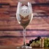 Engraved Monogram Stolzle Crystal White Wine Glass