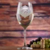 Engraved Monogram Stolzle Crystal White Wine Glass