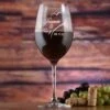 Stolzle Crystal Red Wine Glass, Personalized Bride And Groom Glasses