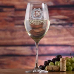 Personalized Stolzle Crystal White Wine Glass, Engraved