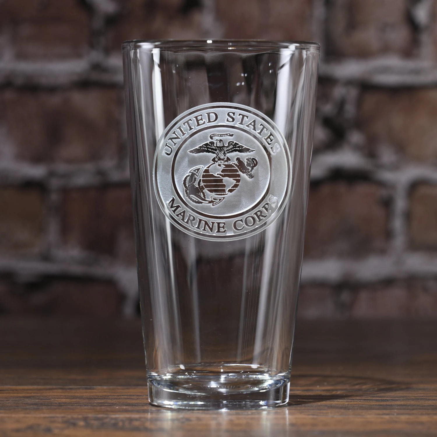 Engraved Marines Pub Pint Beer Glasses 2 Engraved Marines Pub Pint Beer Glasses - Image 2