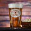Engraved Skull And Bones Pub Pint Beer Glasses
