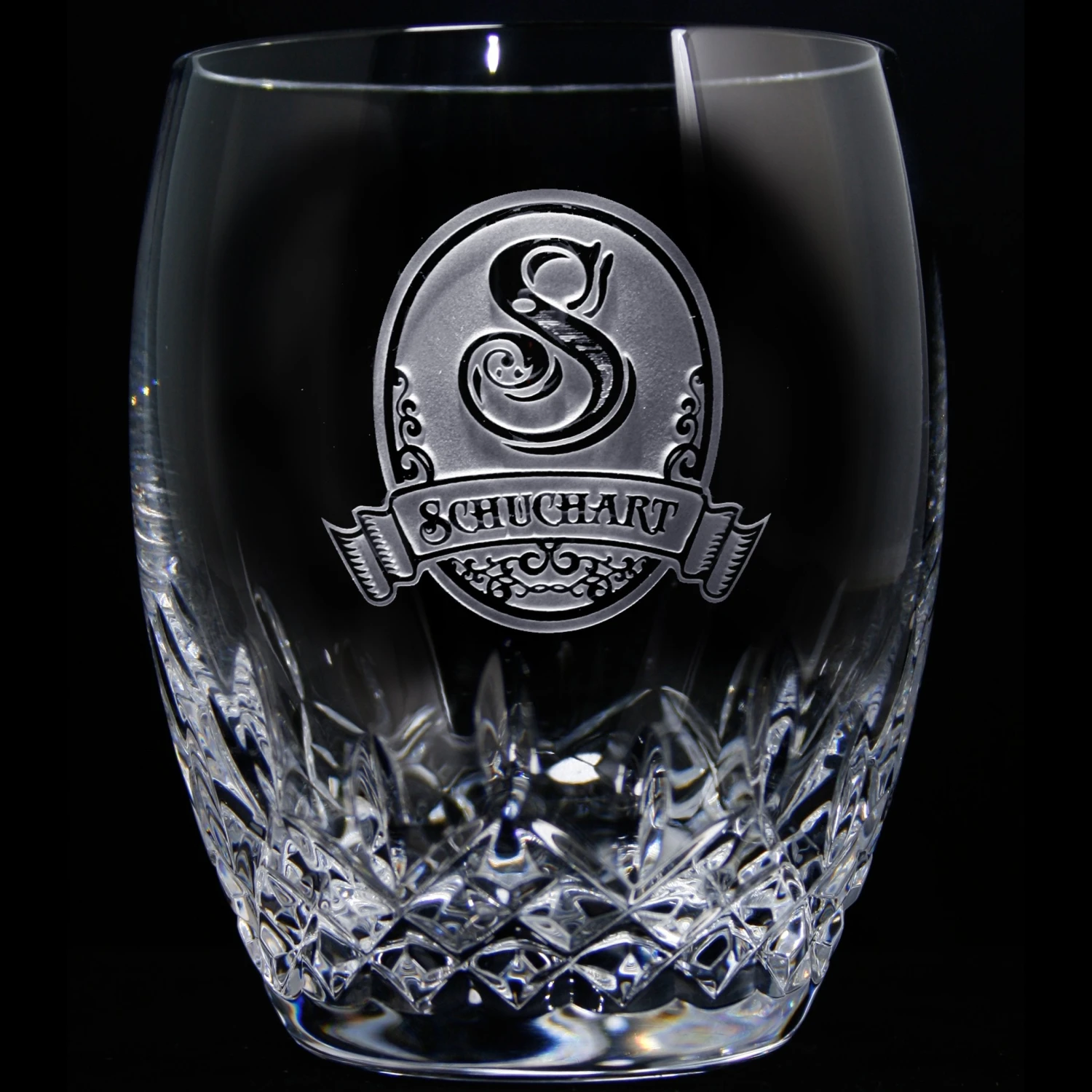 Engraved Waterford Crystal Bourbon Glasses, PAIR 3 Engraved Waterford Crystal Bourbon Glasses, PAIR - Image 3