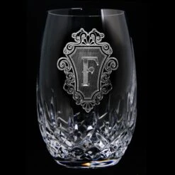 Waterford Lismore Nouveau Stemless, PAIR -crystal imagery shop waterford stemless engraved