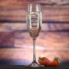 Engraved Wedding Wreath Champagne Flute